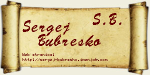 Sergej Bubreško vizit kartica